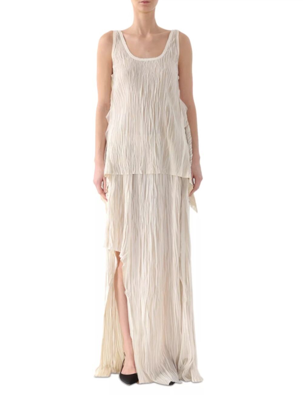 NWT Jason Wu Collection Bicolor Pleated Asymmetrical Maxi Skirt Calico Size 10